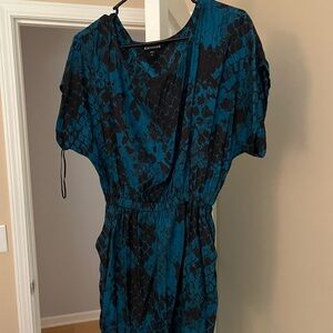 Express Teal and Black Snakeskin Dress